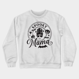 Spooky Mama Messy Bun Crewneck Sweatshirt